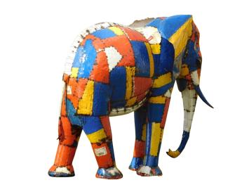 XXL-Elefant – Metall – handgefertigte Skulptur – 215 x 230 cm