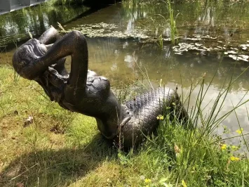 Meerjungfrau Statue – Gusseisen – – 103 cm – Groß