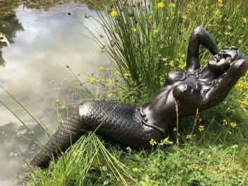 Meerjungfrau Statue – Gusseisen – – 103 cm – Groß