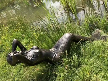 Meerjungfrau Statue – Gusseisen – – 103 cm – Groß