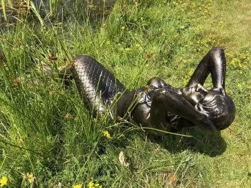 Statue de sirène – Fonte – Couleur bronze – 103 cm – Grande