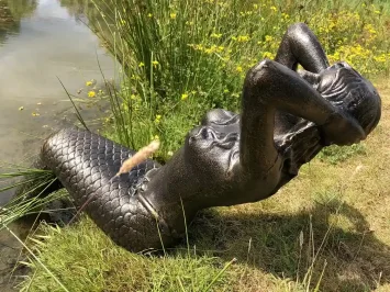 Statue de sirène – Fonte – Couleur bronze – 103 cm – Grande