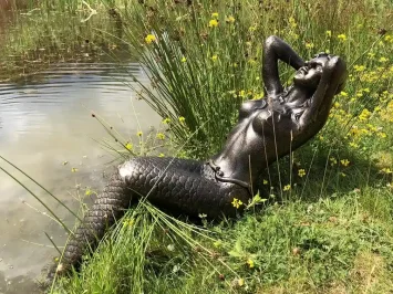 Statue de sirène – Fonte – Couleur bronze – 103 cm – Grande