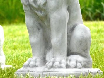Lions assis - statue animalière en pierre - 53 cm - lot de 2