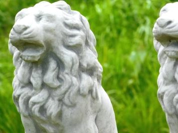 Lions assis - statue animalière en pierre - 53 cm - lot de 2