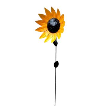 Pique-fleur tournesol - métal - 110 cm - fleur décorative
