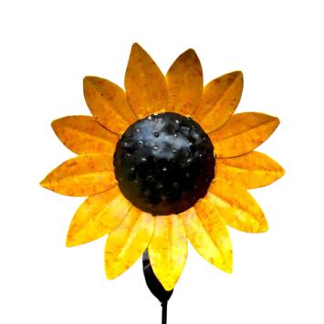 Zonnebloem tuinsteker - metaal - 110 cm - decoratieve bloem
