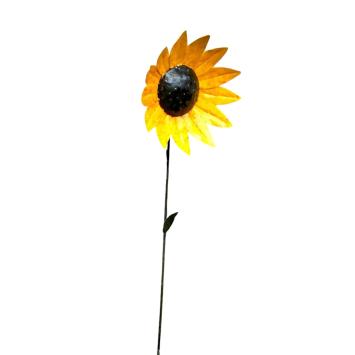Zonnebloem tuinsteker - metaal - 110 cm - decoratieve bloem