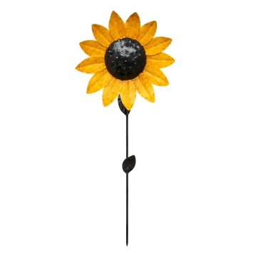 Grote zonnebloem tuinsteker - metaal - 110 cm - decoratief