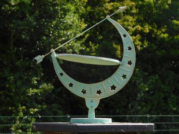 Zonnewijzer van gietijzer – turquoise – 40 cm – decoratie