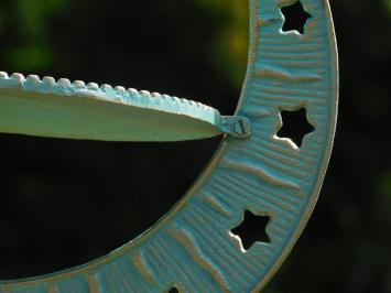 Cadran solaire en fonte – turquoise – 40 cm – décoration
