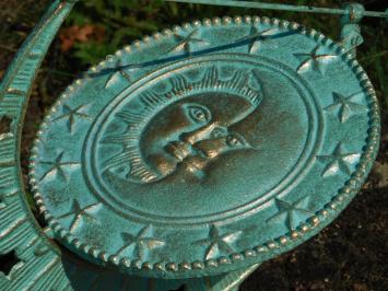 Cadran solaire en fonte – turquoise – 40 cm – décoration
