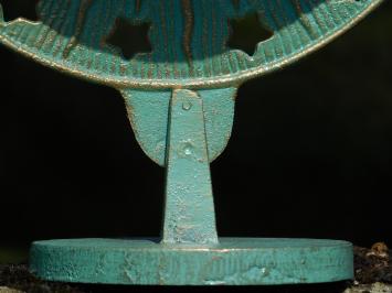 Sonnenuhr aus Gusseisen – türkis – 40 cm – Dekoration