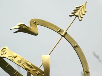 Zonnewijzer klassiek - 95 cm - messing - aluminium voet