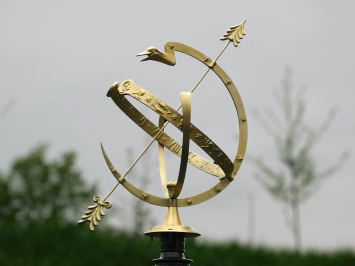 Cadran solaire classique - 95 cm - laiton - pied en aluminium