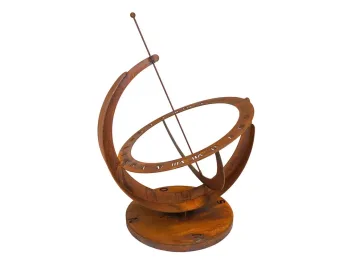 Zonnewijzer op stenen sokkel – metaal – 142 cm hoog