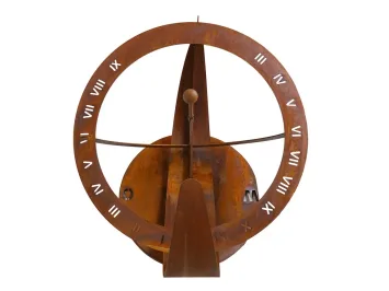 Zonnewijzer op stenen sokkel – metaal – 142 cm hoog