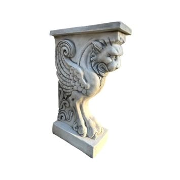 Zuil met leeuw - stenen wandpilaar - 72 cm - klassiek