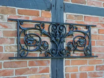 Garde-corps de balcon – support de fenêtre – 111 cm – noir – fonte