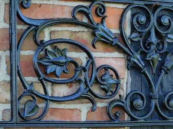 Garde-corps de balcon – support de fenêtre – 111 cm – noir – fonte