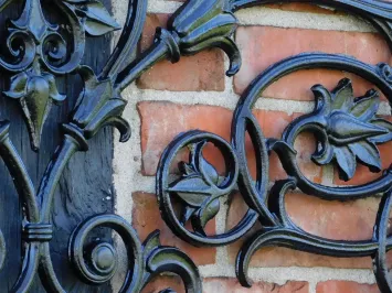 Garde-corps de balcon – support de fenêtre – 111 cm – noir – fonte