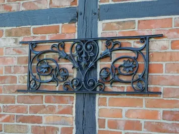 Garde-corps de balcon – support de fenêtre – 111 cm – noir – fonte