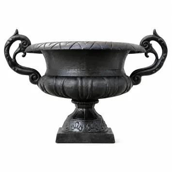 Gietijzeren bloempot - tuinvaas zwart rustiek - 50 cm