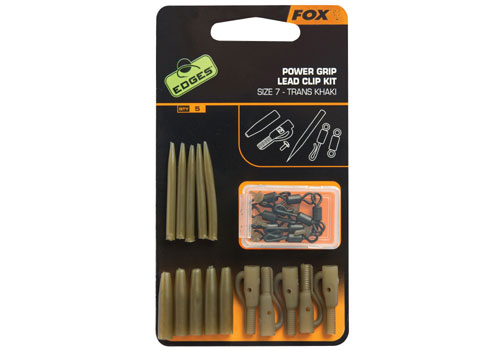 Fox Power Grip Lead Clip Kit Size 7 - Trans Khaki