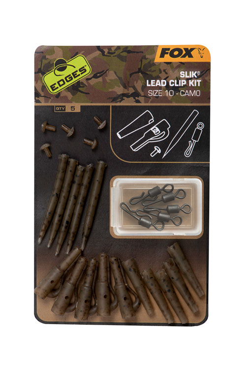 Fox Edges Camo Silk Lead Clip Kit Size 10
