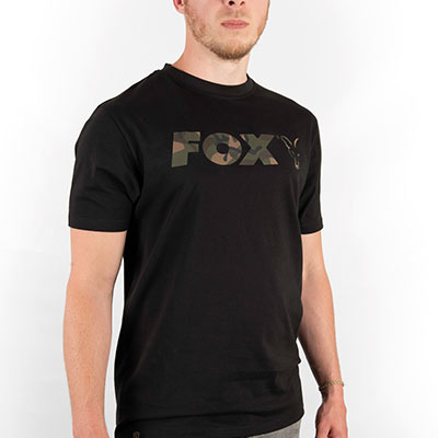 Fox Black T-Shirt Camo Print Logo