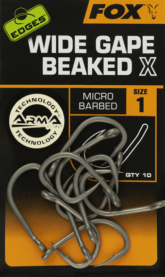 Fox Edges Armapoint Wide Gape Straight Hooks - 10 Anzuelos Para Carpa, Anzuelo Recto De Boca Ancha Y Punta Larga (Talla A Elegir)
