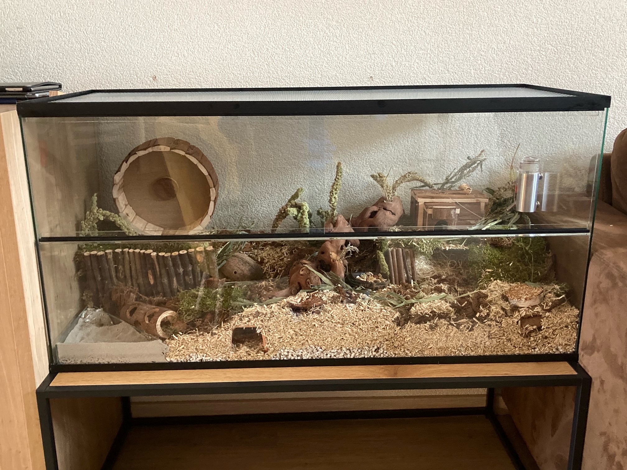 Hamsterkooi terrarium met schuifruiten zonder plateaus