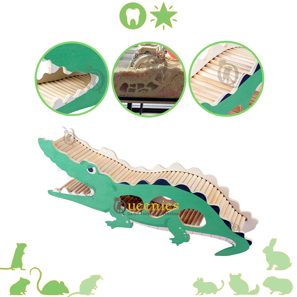 Speelhuis Krokodil 50 cm voor Hamsters en andere Knaagdieren