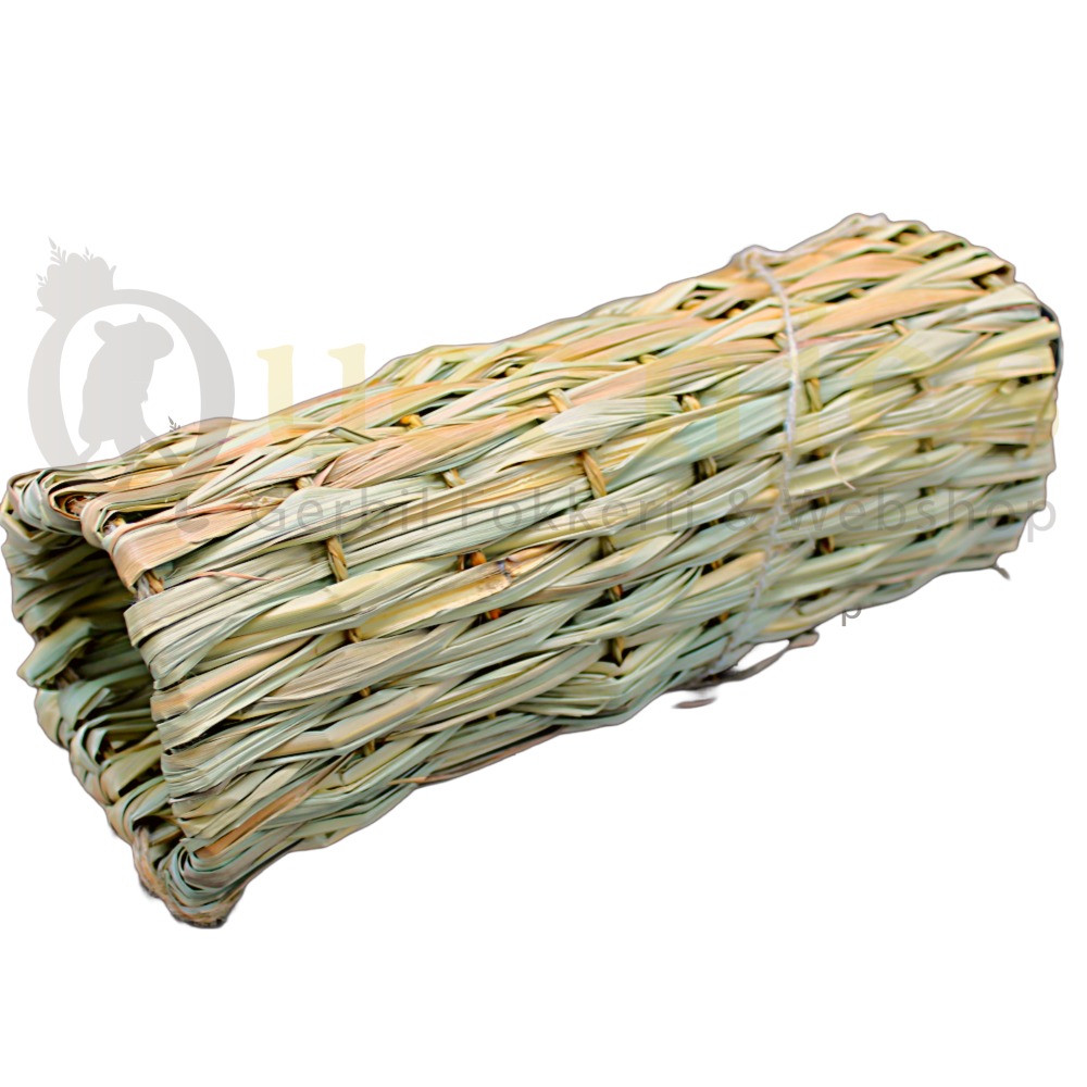 Grastunnel gemaakt van hangmat van gras