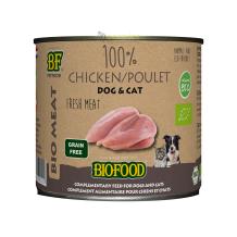 Biofood Organic 100% kippenvlees 200 g blik