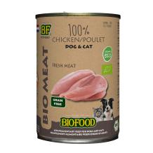 BF Petfood Bio Meat 100% Kip 400g biologisch natvoer voor hond en kat