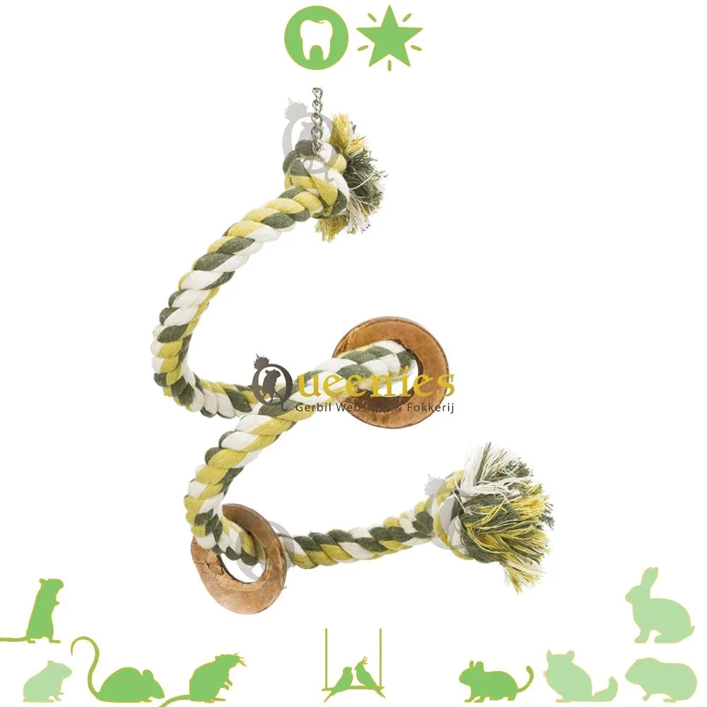 Decoratieset voor Springspinnen, Houten Klimplatforms Touwladder