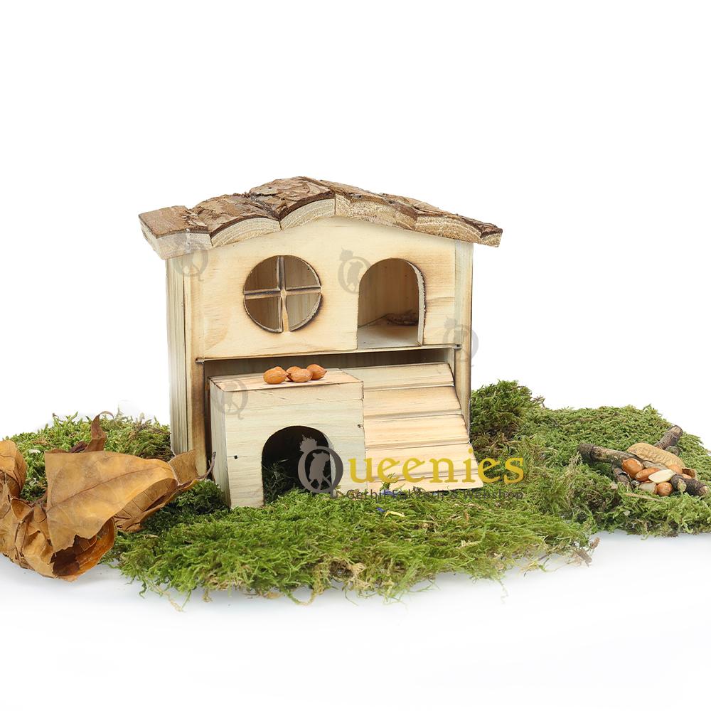 Hamsterscape huisje met gedroogd mos