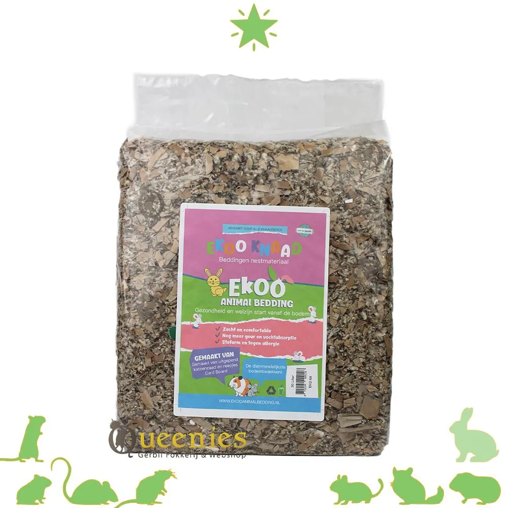 Ekoo Animal Cotton & Econest Katoen bodembedekking met Karton reepjes