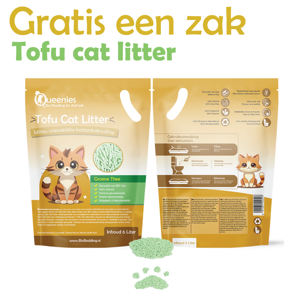 Gratis verpakking Tofu Cat litter bio bedding groene thee