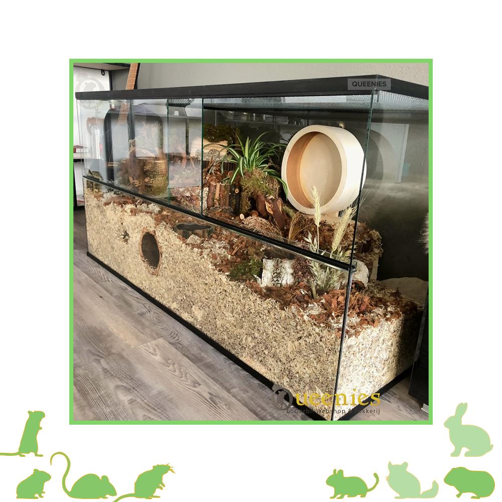 Hamsterkooi terrarium met schuifruiten zonder plateaus