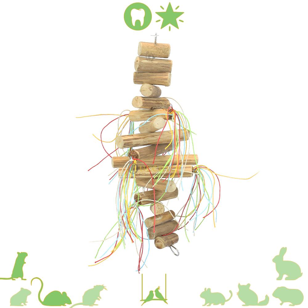 Hout Klimspeelgoed 30 cm – Natuurlijk speelgoed voor Knaagdieren en Vogels