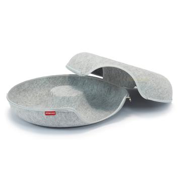Detail van stevig vilt van de Donut White Edition grote kattenmand