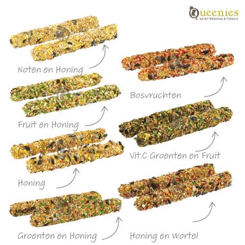 Knaagdiersticks in 7 verschillende smaken