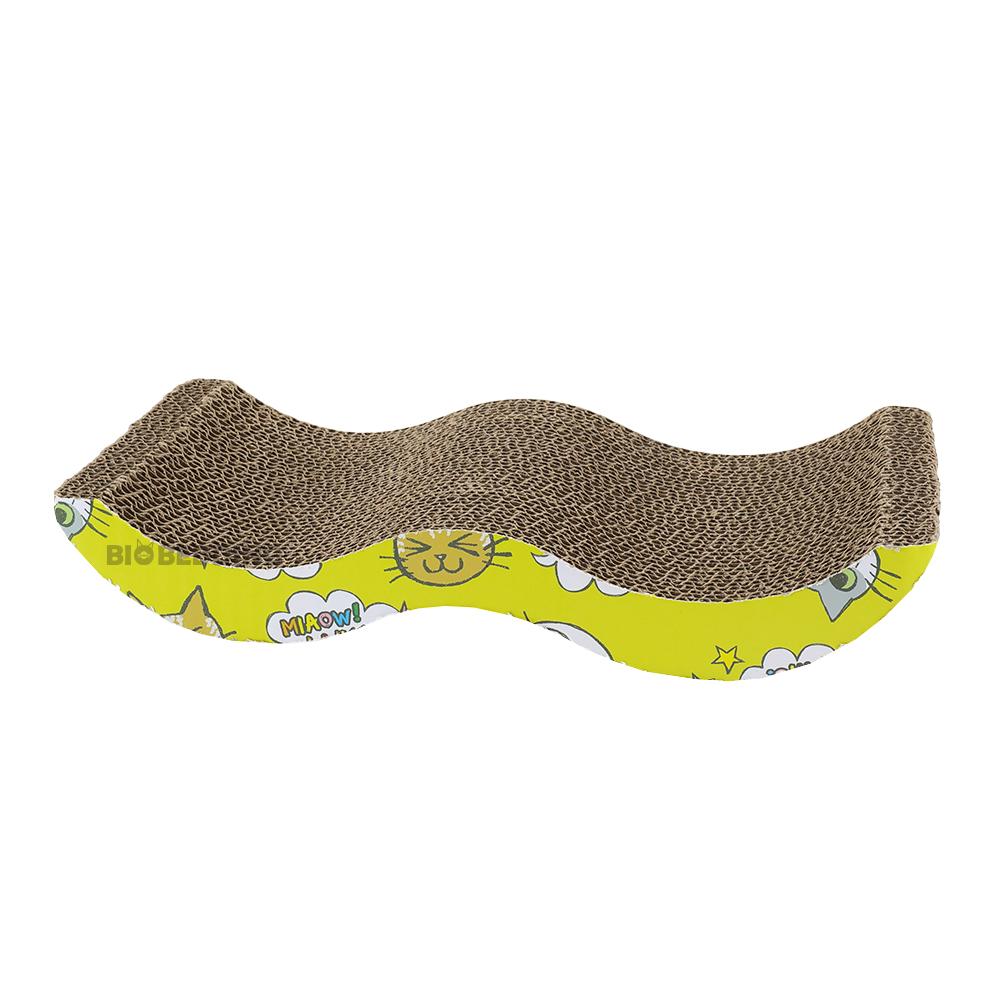Katten krabplank karton geel met golvend profiel
