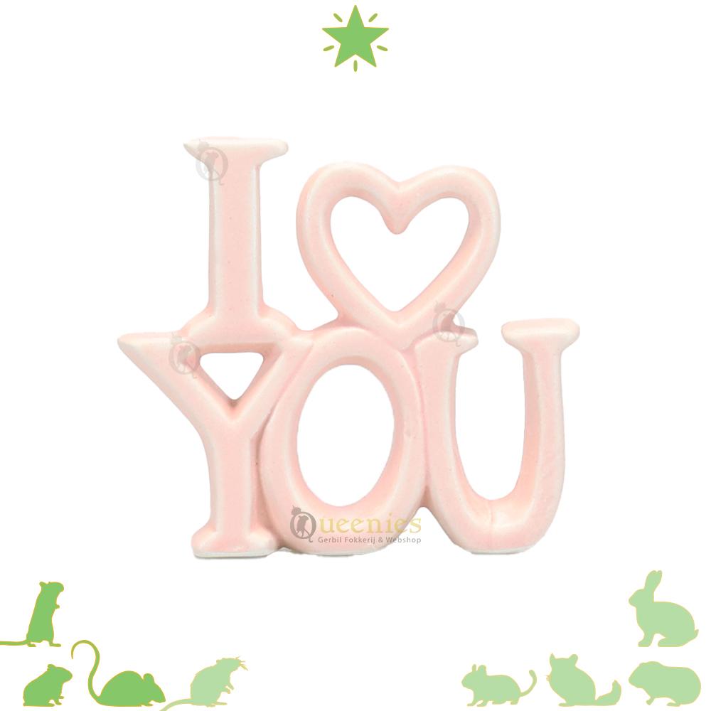 Roze 'I love you' ornament voor huisdieren