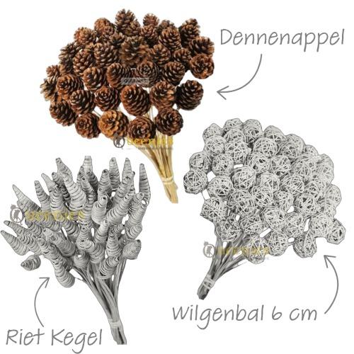 Dennenappel op steel voor natuurlijke inrichting in knaagdierkooi