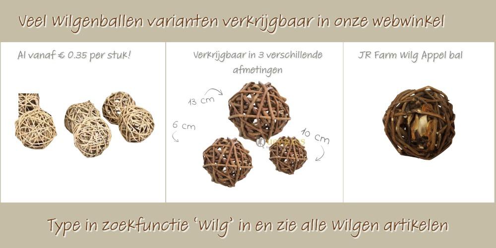 Verschillende Wilgenballen voor knaagdieren 13 cm