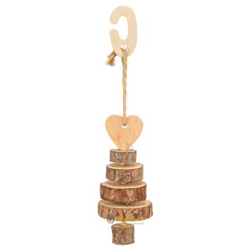 Kleine houten kerstboom hanger voor hamsterkooi