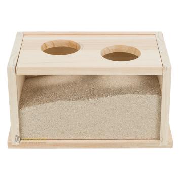 Groot model zandbak met plexiglas raam